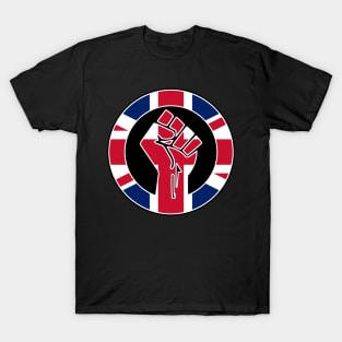 Black Lives Matter Fist Circled Flag United Kingdom T-Shirt